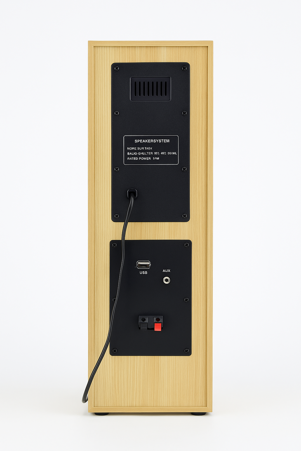 120W Floor-Standing Tower Speaker with Dual Midrange Drivers, Bluetooth 5.0, USB/SD/AUX/FM, Wooden Cabinet & RGB Lights with 1 Year Warranty