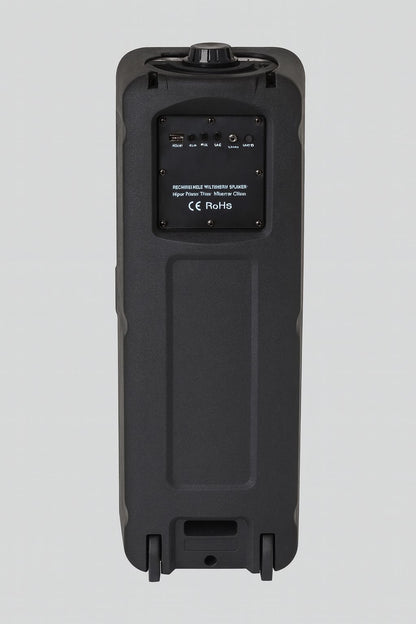 Neovud Boombox 1200 Wireless Mic, RGB Lightning 40 W Bluetooth Party Speaker 20HRS Battery (Black, Stereo Channel)